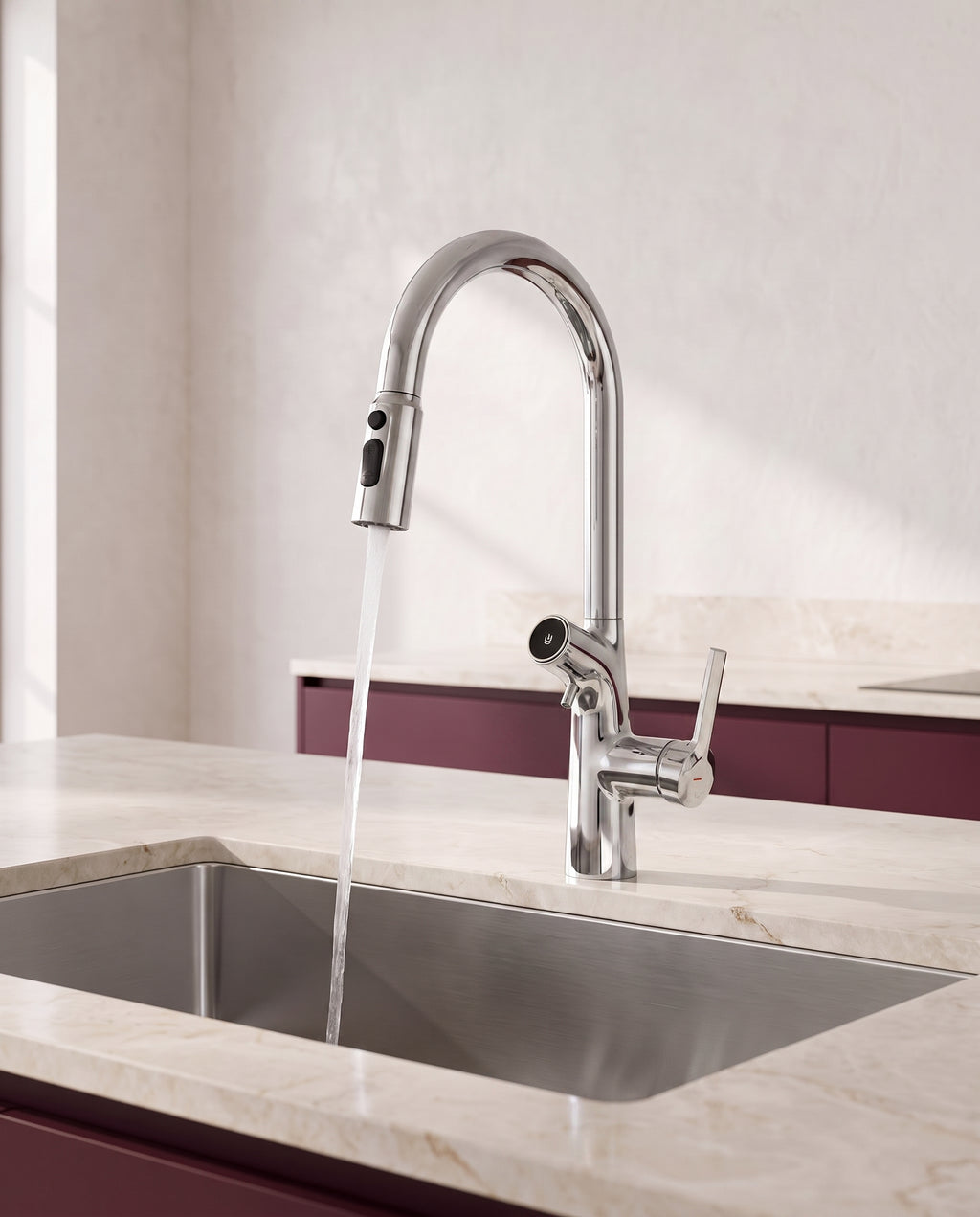 Robinet de cuisine à double bec et eau filtrée - variant