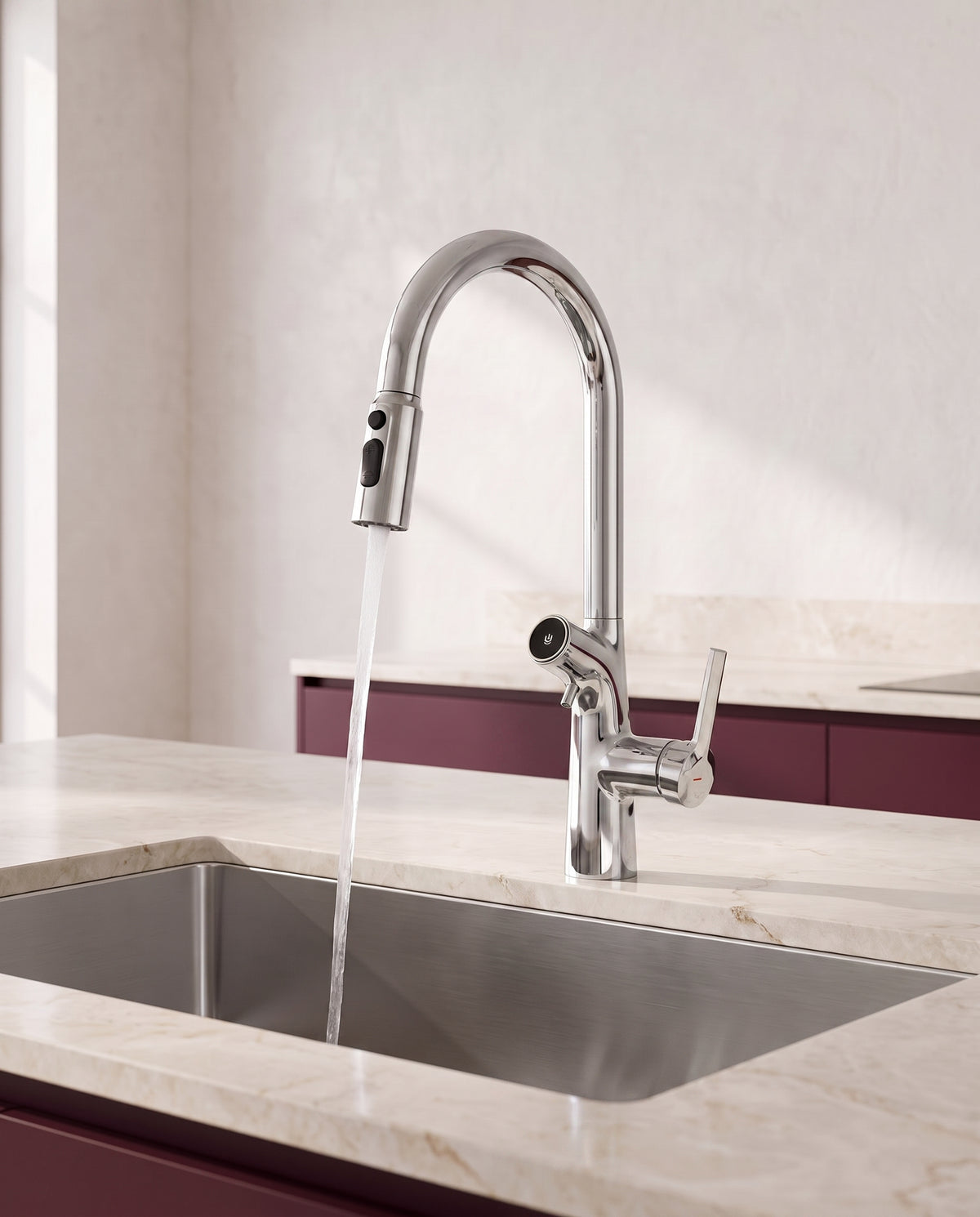 Robinet de cuisine à double bec et eau filtrée - variant