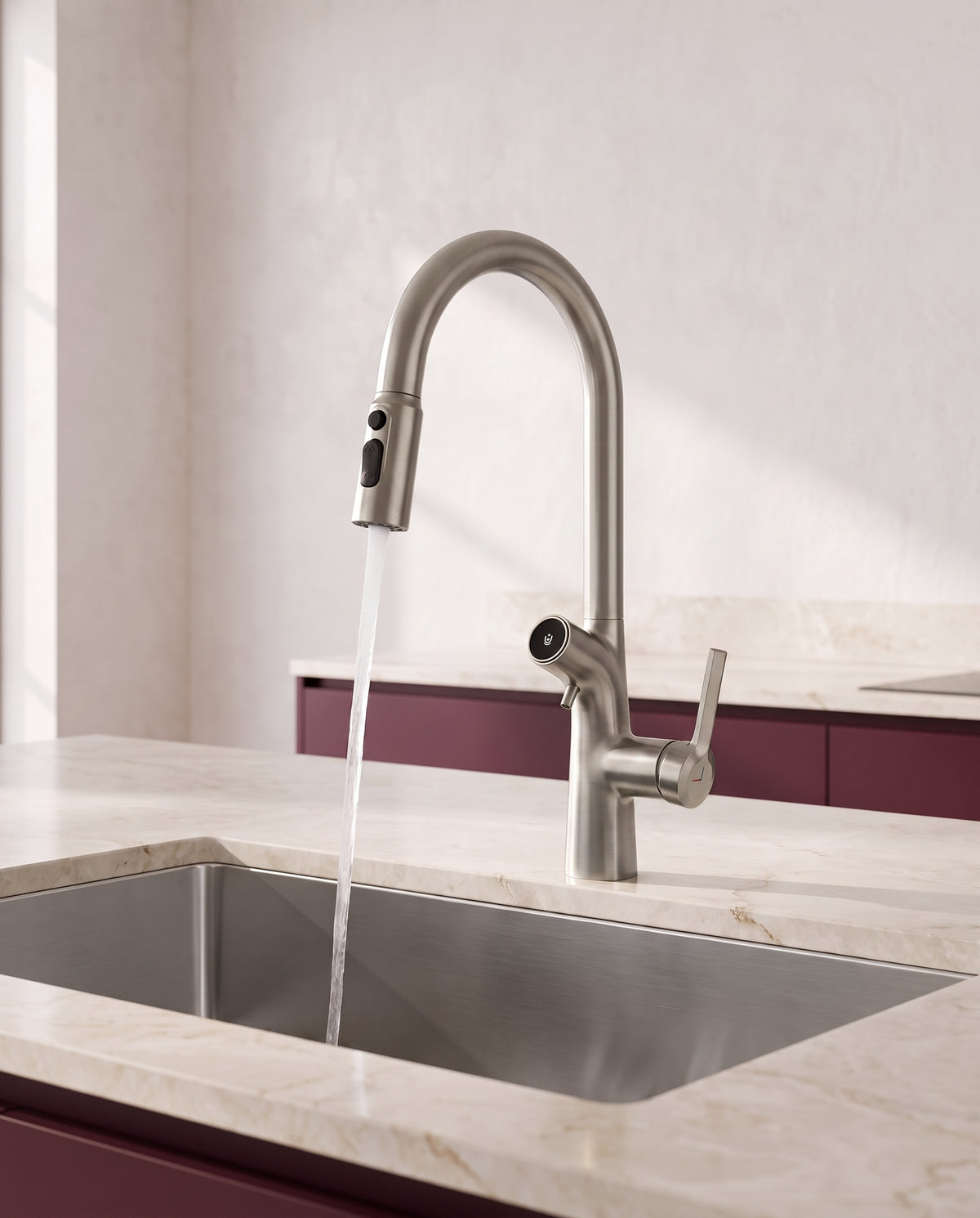 Robinet de cuisine à double bec et eau filtrée - variant