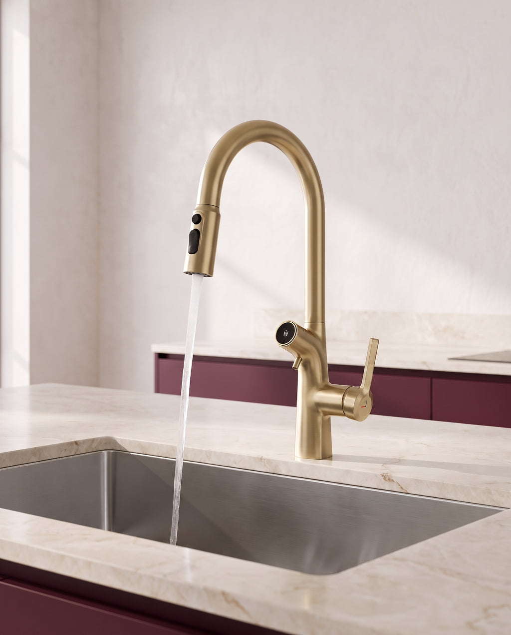 Robinet de cuisine à double bec et eau filtrée - variant